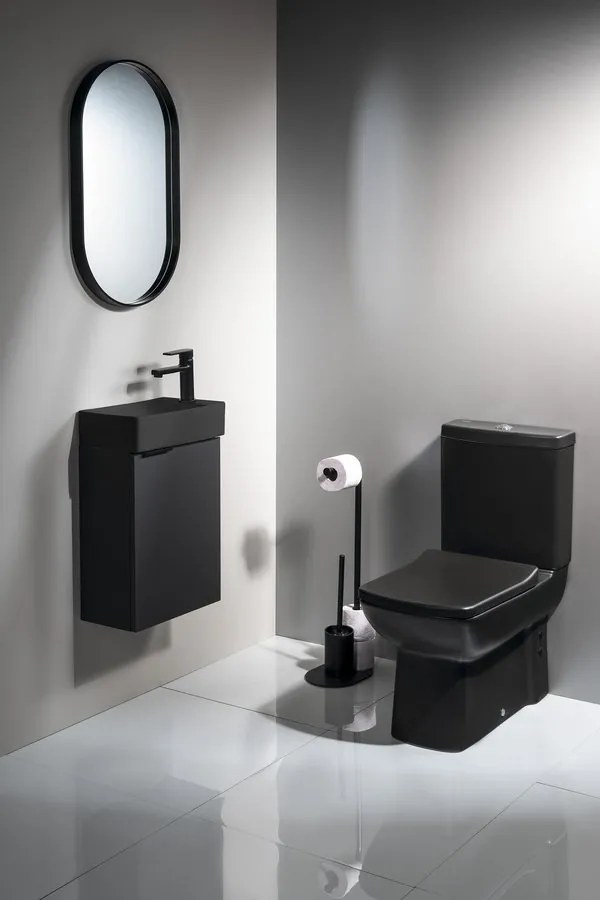 CREAVIT CREAVIT, LARA WC kombi, spodný/zadný odpad, splachovací mechanizmus, čierna matná, LR360-01