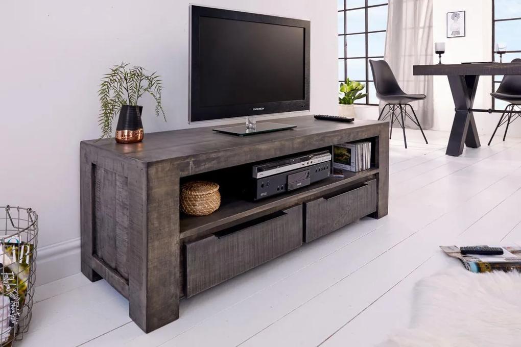 Dizajnový TV stolík Thunder 130 cm, sivé mango