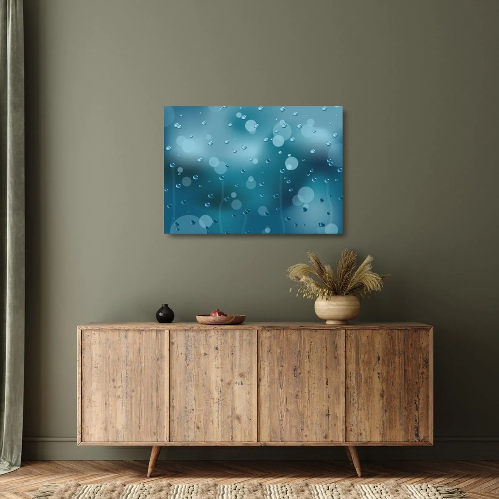 Sklenený obraz kvapôčok (70x50 cm)