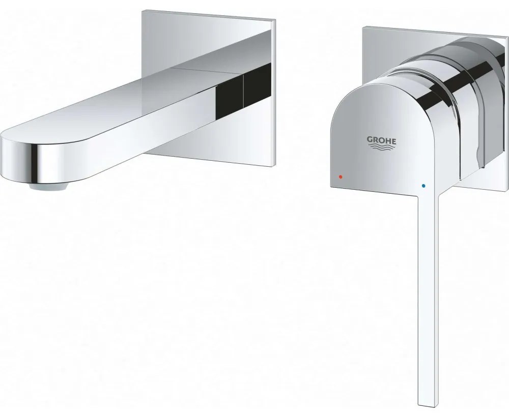 GROHE Plus 2-otvorová páková umývadlová batéria pod omietku, pre nástennú montáž, s rozetami, výtok 146 mm, chróm, 29303003