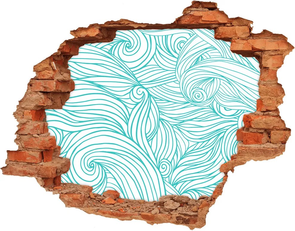 Fotoobraz diera na stenu Modré vlny WallHole-cegla-90x70-82527147