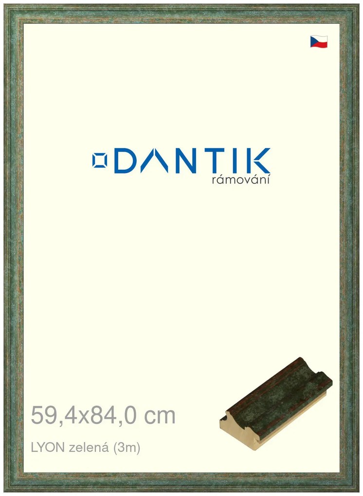 DANTIK rám na obraz 59,4x84 | LYON zelená (Plexi Čiré)