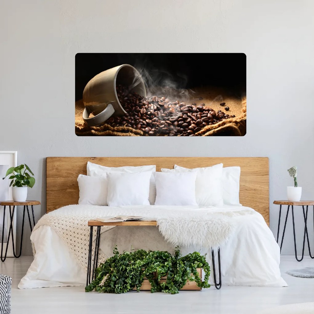 60x120cm Kávová šálka - textilná nálepka na stenu
