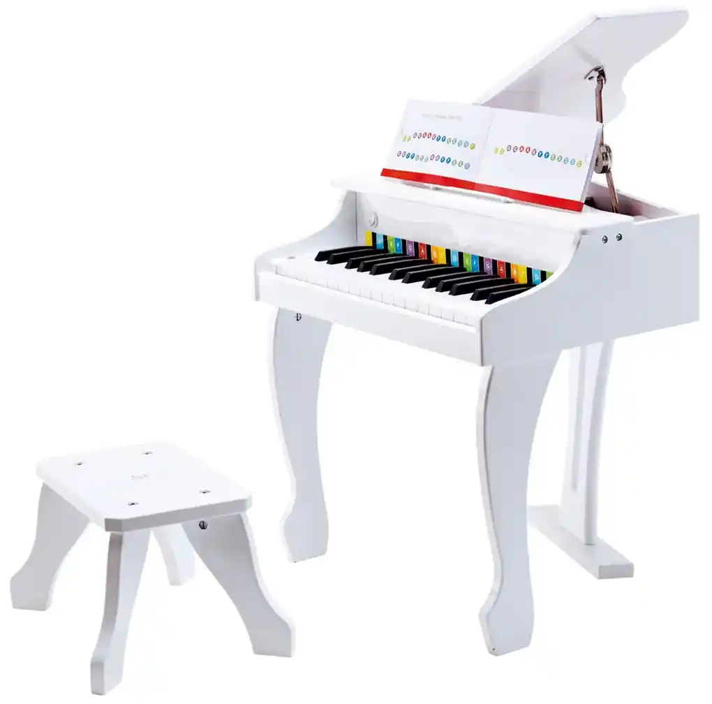 Hape Deluxe biele piáno so stoličkou, 50 x 60 x 52 cm | BIANO