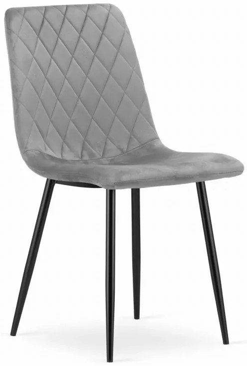 Set 4 kresiel TURIN - svetlosivý zamat