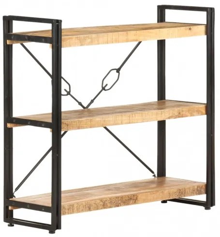 vidaXL Knižnica s 3 policami 90x30x80 cm mangovníkový masív-