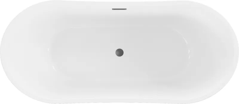 Mexen Montana, voľne stojaca vaňa 180 x 80 cm, biela-čierna, brúsený grafit prepad, 52011808075-95