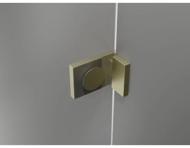 Mexen Lunar, Päťuholníkový sprchový kút Mexen Lunar naklápací doľava 100 x 80 cm, 8mm číre sklo, zlatý matný profil, 831-100L-080P-55-00-L