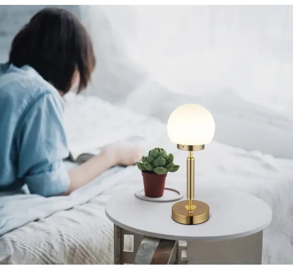 Globo 21033M-LED Nab. dot. stol. lampa HAKU LED/2,5W/5V 2700/4000/6500K mosadz