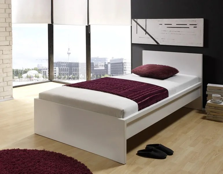 Posteľ Malmö 90x200 cm, biela lesklá