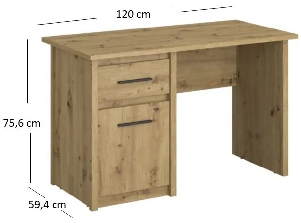 PC stolík Andra (dub artisan). Vlastná spoľahlivá doprava až k Vám domov. 1052736