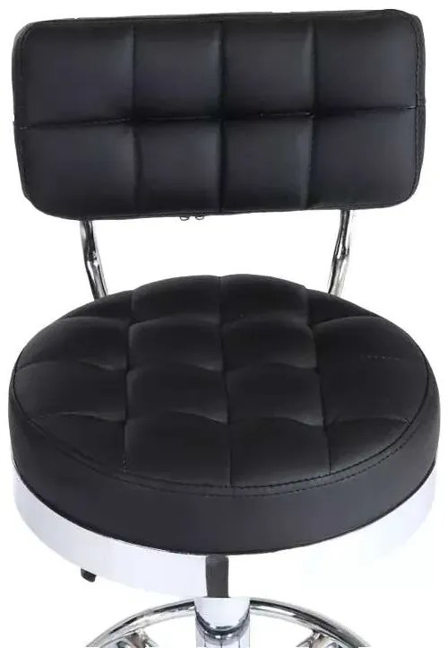 LuxuryForm DESIGN Stolička LEON na striebornej základni s kolieskami - čierna