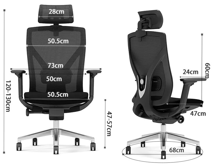 Kancelárska ergonomická stolička Neoseat THOMAS — čierna, nosnosť 150 kg
