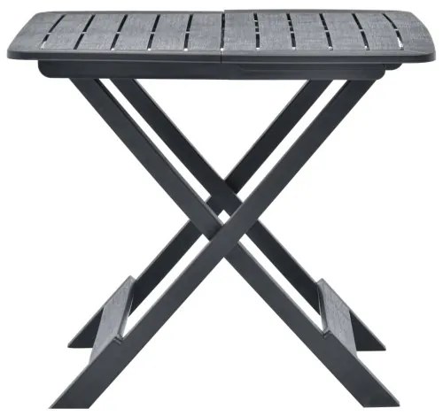 vidaXL Skladací záhradný stôl antracitový 79x72x70 cm plastový-