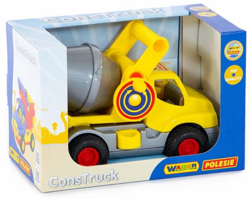 LEAN TOYS Plastové betonárske auto ConsTruck žlté