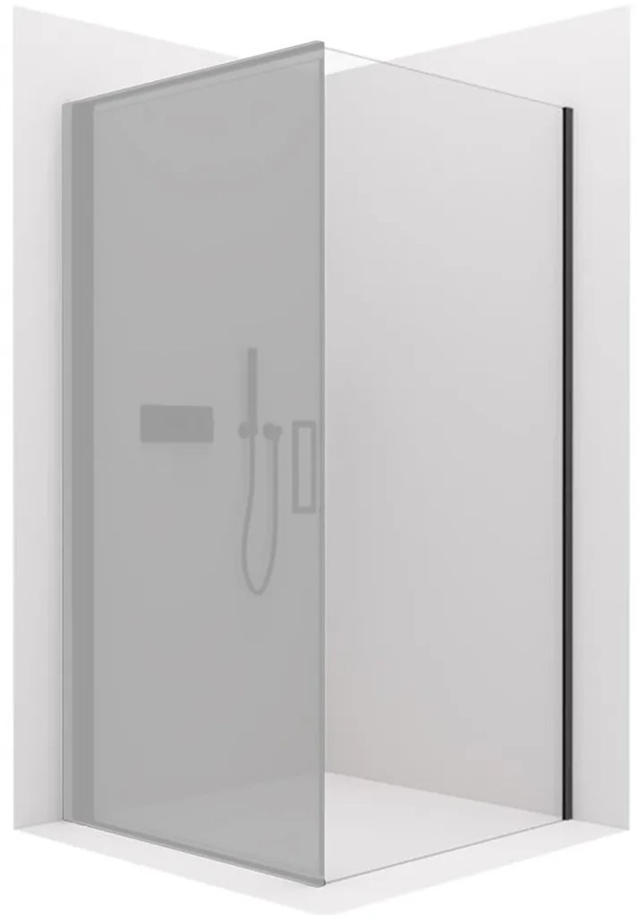 Cerano Porte, sprchová zástena ku sprchovému kútu 80x195 cm, 8mm číre sklo, čierny profil, CER-CER-413453
