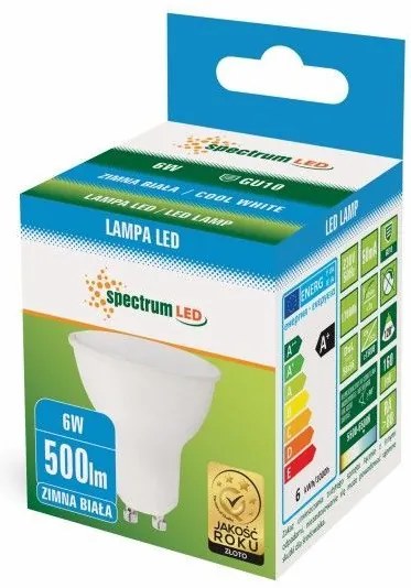 Toolight - LED studená žiarovka GU10 230V 6W 500lm 13266, OSW-01027