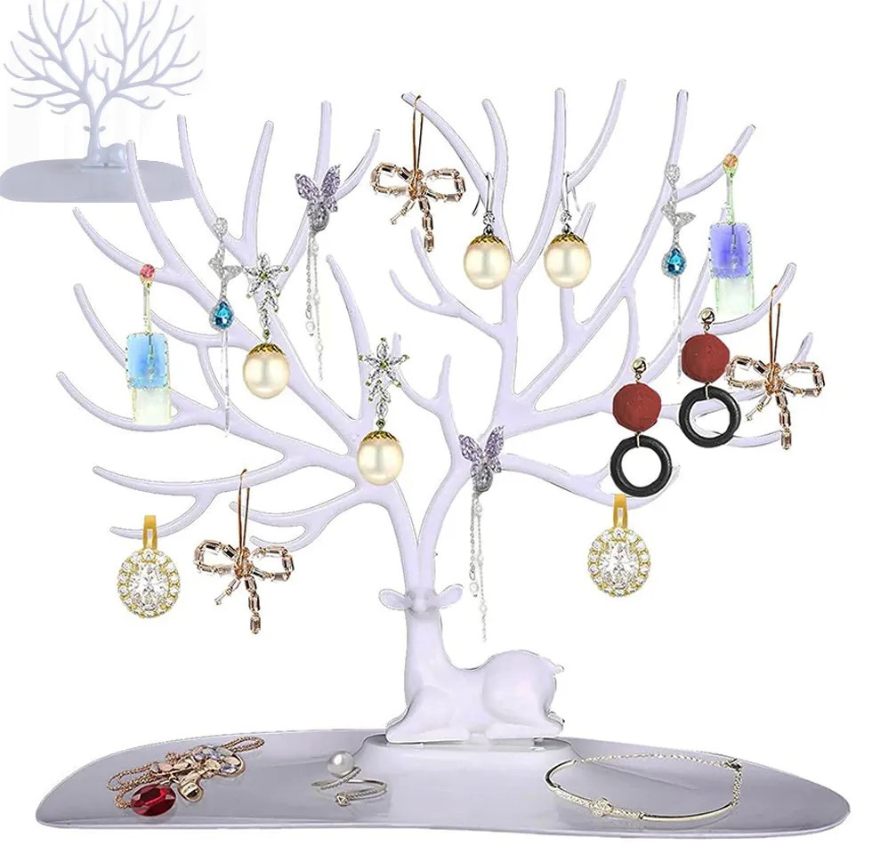 VERK GROUP Organizér a stojan na šperky, šperkovnica, JELEN - BIELY