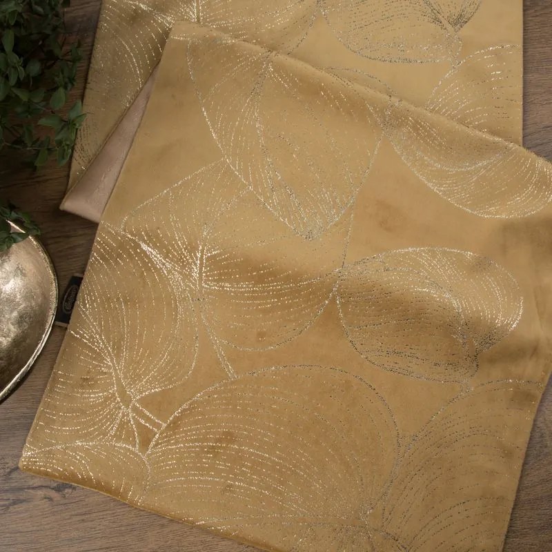 Dekorstudio Elegantný zamatový behúň na stôl BLINK 16 zlatý Rozmer behúňa (šírka x dĺžka): 35x140cm