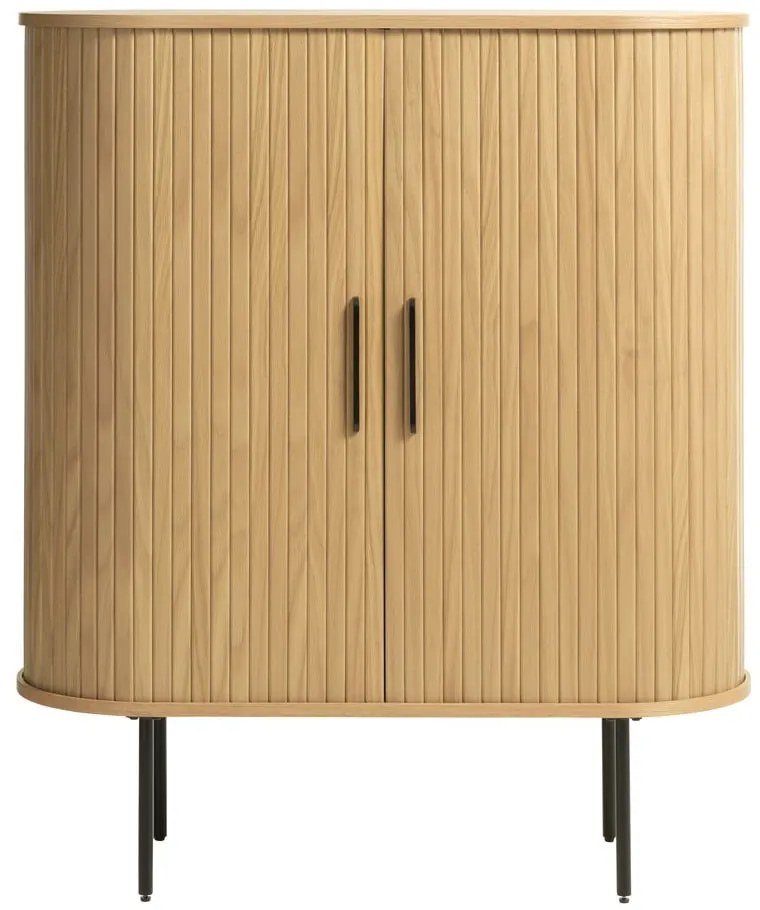 Skrinka v dekore duba s posuvnými dverami v prírodnej farbe 100x118 cm Nola – Unique Furniture