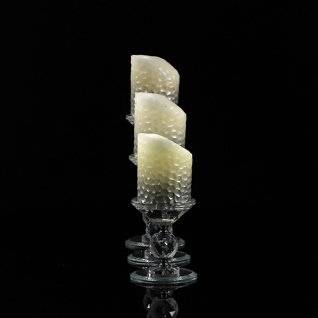 Dekorstudio Krištáľový svietnik KANDELABR 11cm - strieborný S