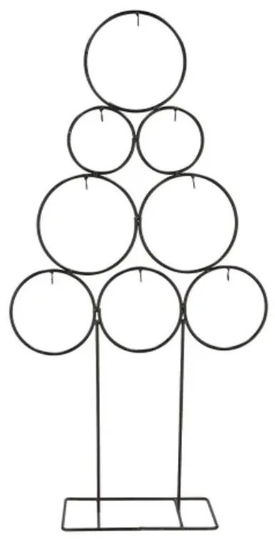 Čierny kovový stojan v tvare stromčeka na vianočné ozdoby - 39*12*78 cm