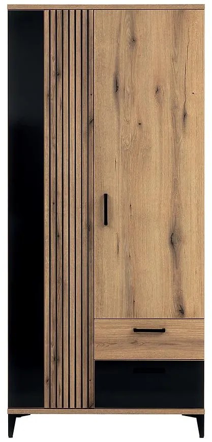 Skriňa 2d Aris As10 Dub/Čierna