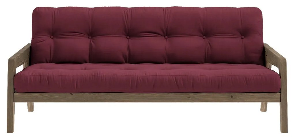 Variabilná pohovka Grab Bordeaux/Carob Brown 204 × 90 × 93 cm / 204 × 130 × 43 cm