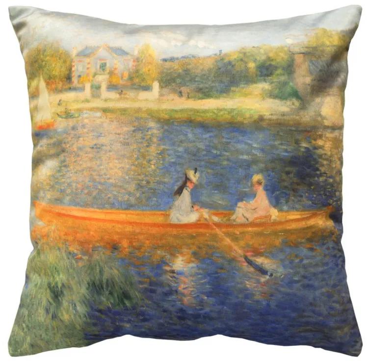 SCANquilt Dekoračný návlek ART VELVET Renoir - loďky 45x45 cm