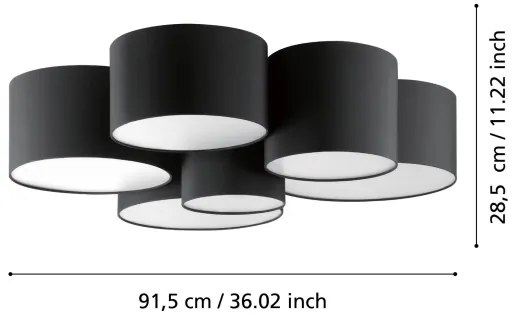 Eglo 99509 - Stropné svietidlo PASTORE 6xE27/40W/230V