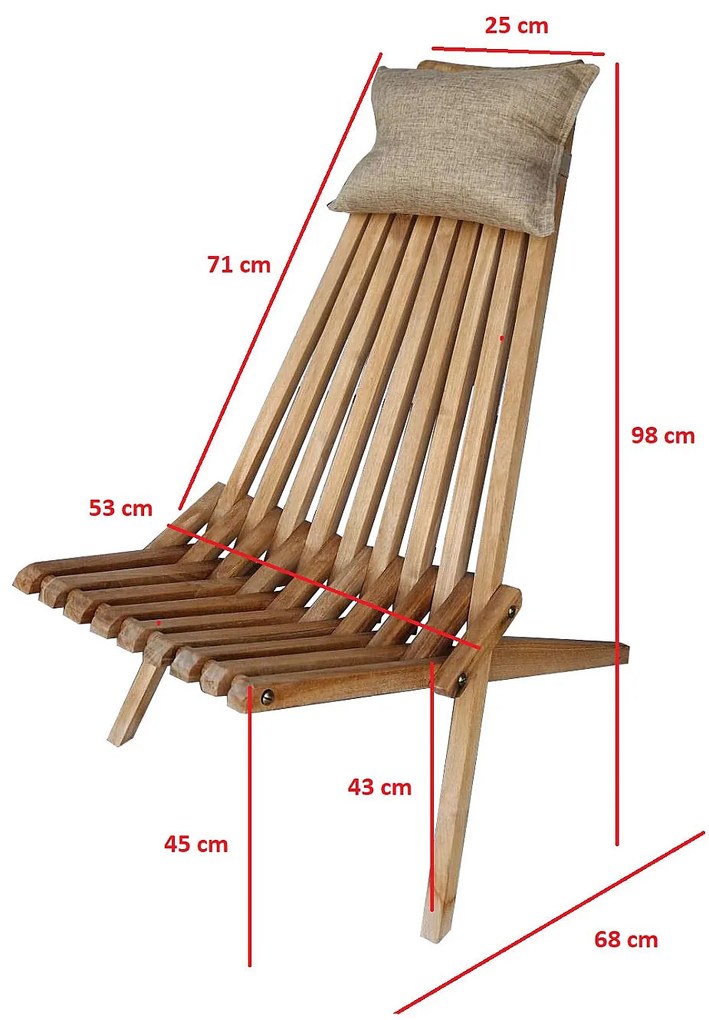 Deokork Záhradné relaxačné kreslo NIXON (teak)