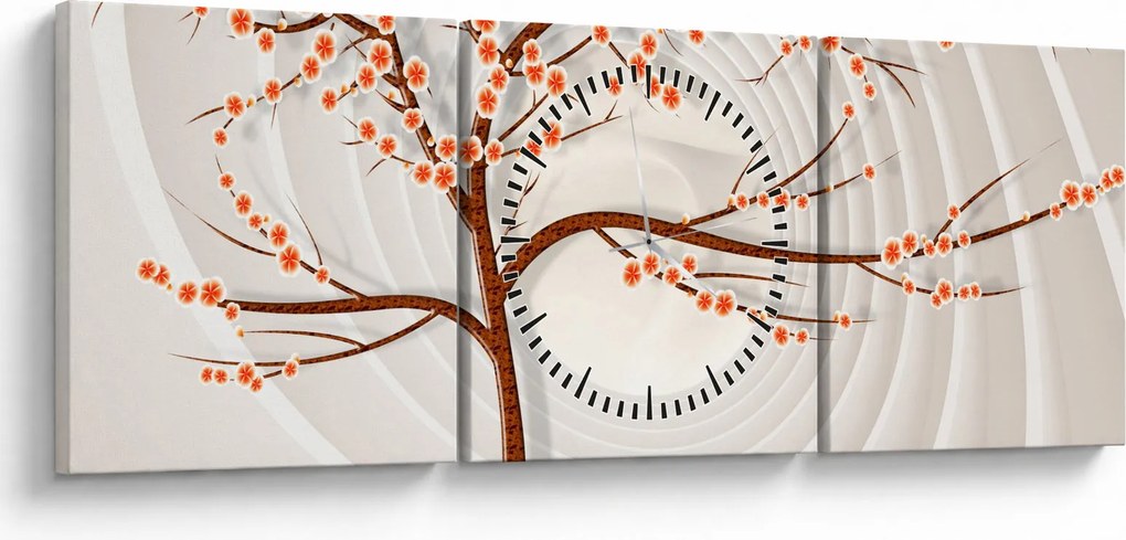 Obraz - Strom v nekonečne (s hodinami) (90x30 cm)