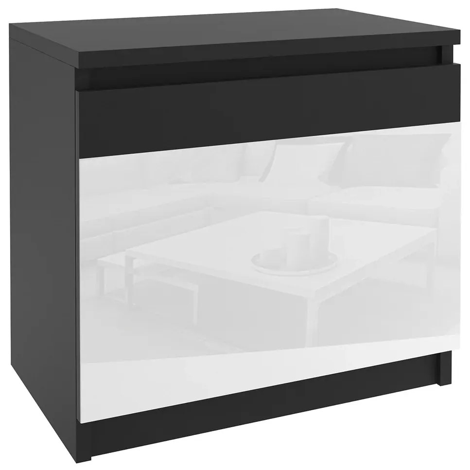 Nočný stolík Belini čierny / biely   SI SN1/0/B/B/W/0
