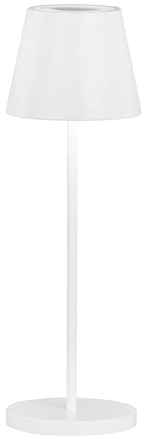 Biela LED stmievateľná stolová lampa s kovovým tienidlom (výška 34 cm) Cosenza 2.0 – Fischer &amp; Honsel