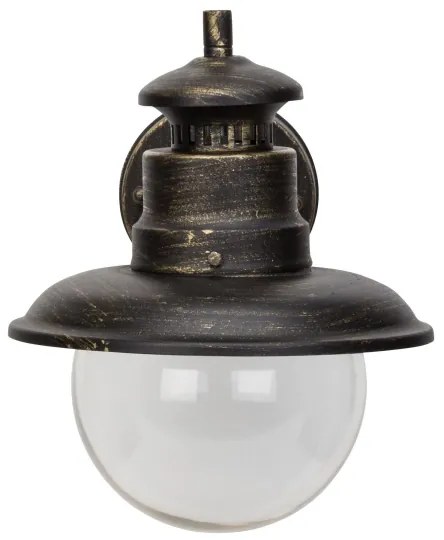 Brilliant - Vonkajšia nástenná lampa ARTU 1xE27/60W/230V IP44 patina/zlatá