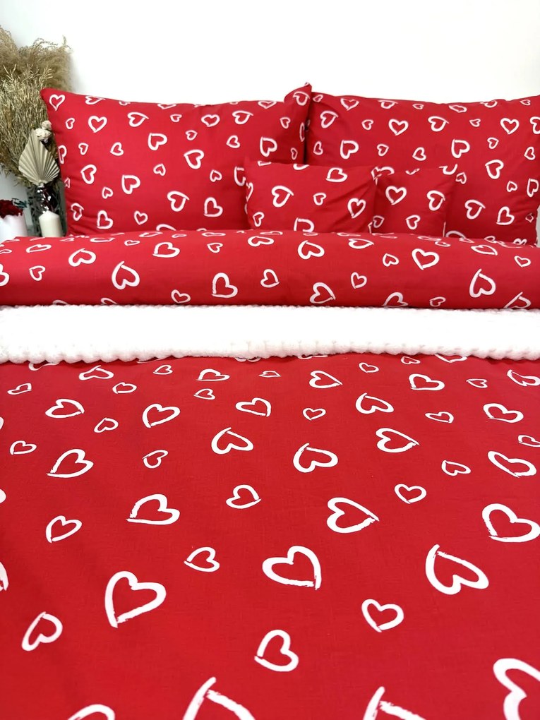 INTERMEDIC SK Posteľná obliečka Heart Red 140x200/70x90 cm