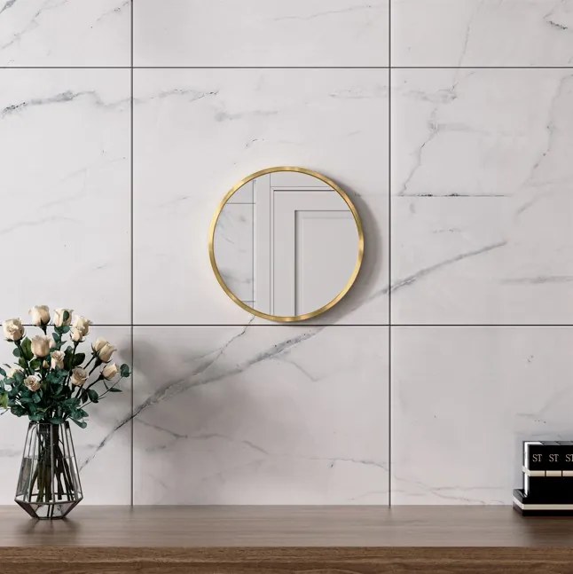 Erga Round, okrúhle zrkadlo 30cm, zlatý rám, ERG-V01-ROUND-3030-GD