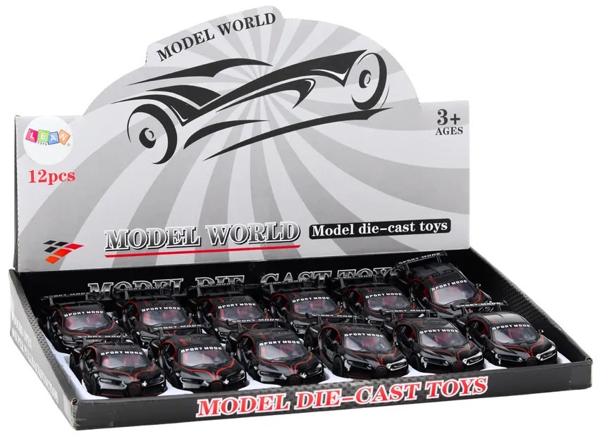 LEAN TOYS Športové auto 1:32, kovové - čierna