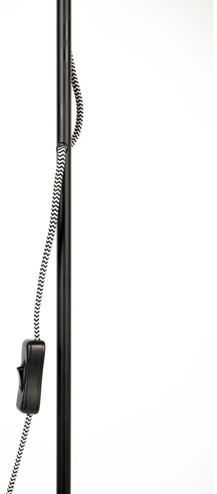 Čierna stojacia lampa s kovovým tienidlom (výška 135 cm) Landon – White Label