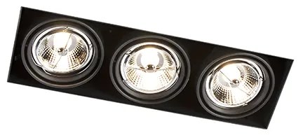 Sada 6 zapustených bodových svetiel čierna GU10 AR70 bezrámikové 3-svetlá - Oneon