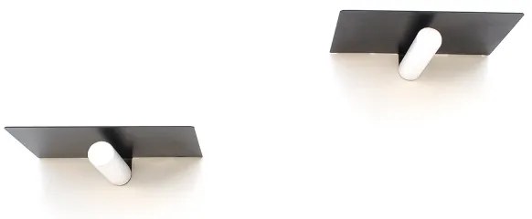 SADA 2x Nástenná polica 15x21 cm čierna/biela