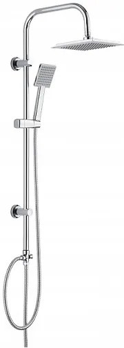 Deante Neo Joko, sprchová sada s hornou dažďovou 21x21cm a ručnou 1-funkčnou hlavicou, chrómová, DEA-NBJ_051K