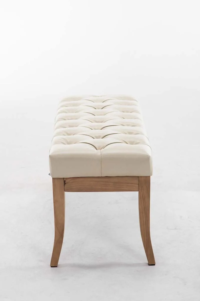 Lavica Ramses 100, drevené nohy antik svetlé - Krémová