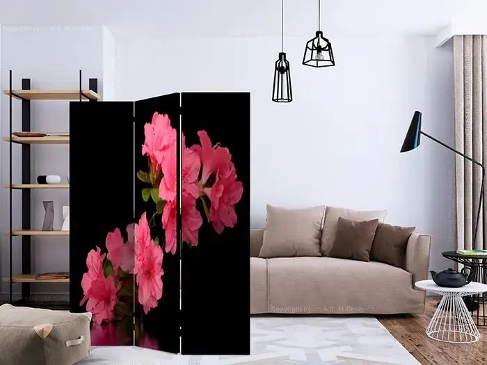 Paraván - Azalea in Black [Room Dividers] Veľkosť: 135x172, Verzia: Akustický