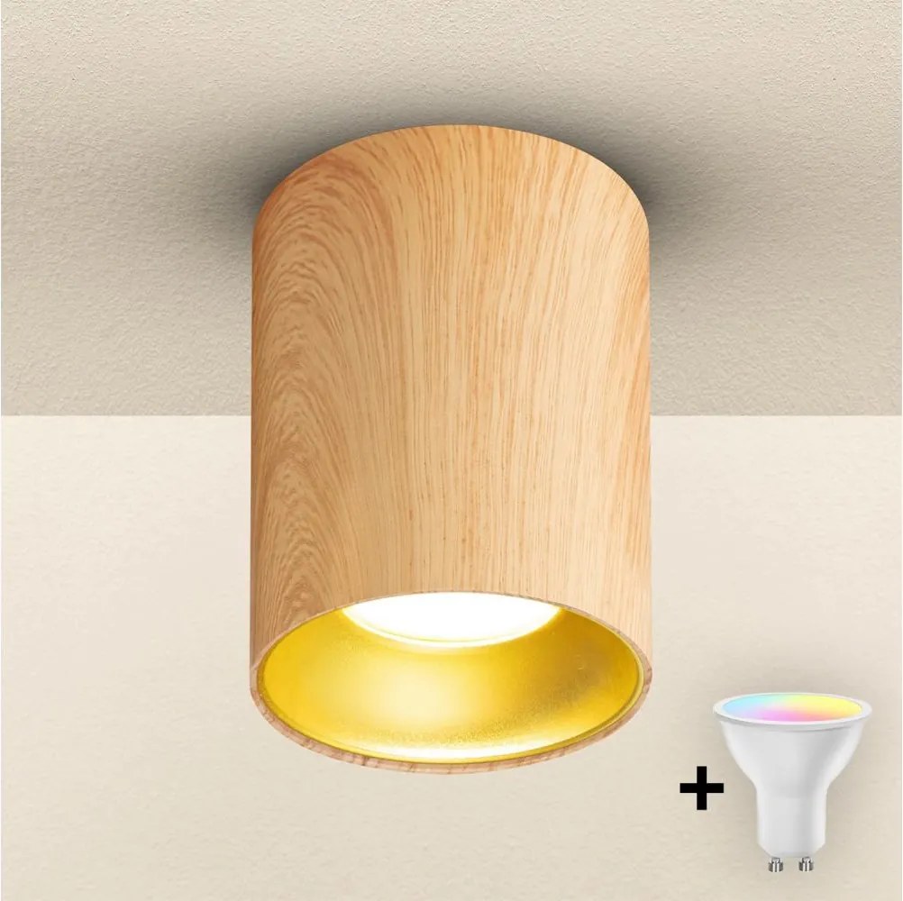 Brilagi - LED RGBW stmievateľné bodové svietidlo TRINE 1xGU10/30W/230V dubový dekor