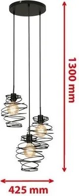 Briloner 4870-035 - Závesné svietidlo na lankách 3xE27/60W/230V