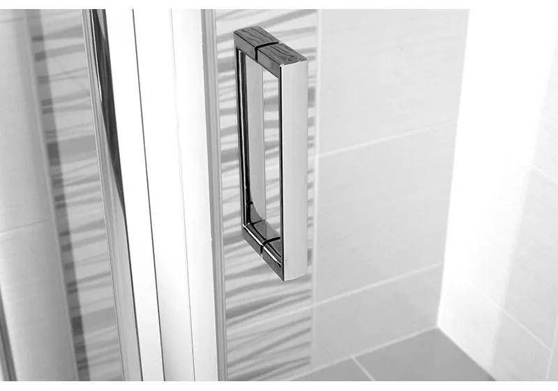 Sprchovací kút, Mistic, obdĺžnik, 80x100x190 cm, chróm ALU, sklo Chinchilla
