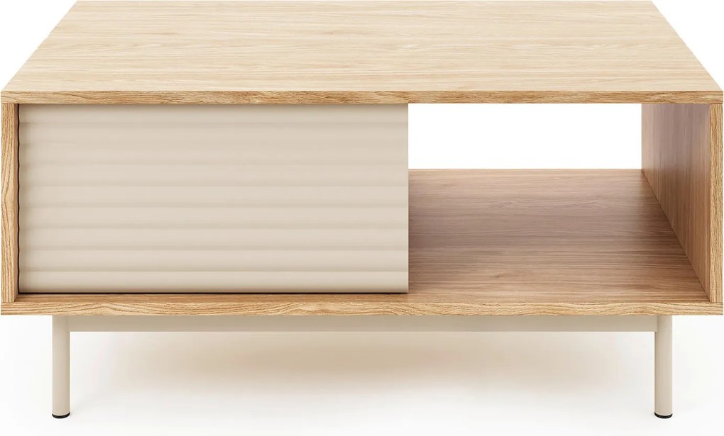 XXXLutz KONFERENČNÝ STOLÍK, farba duba, kašmírová, drevo, kov, kompozitné drevo, 100/60/46,8 cm Milino - Stolíky do obývačky - 002238001605