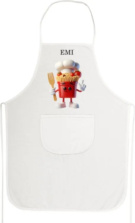 Kuchynská zástera Pasta EMI, biela