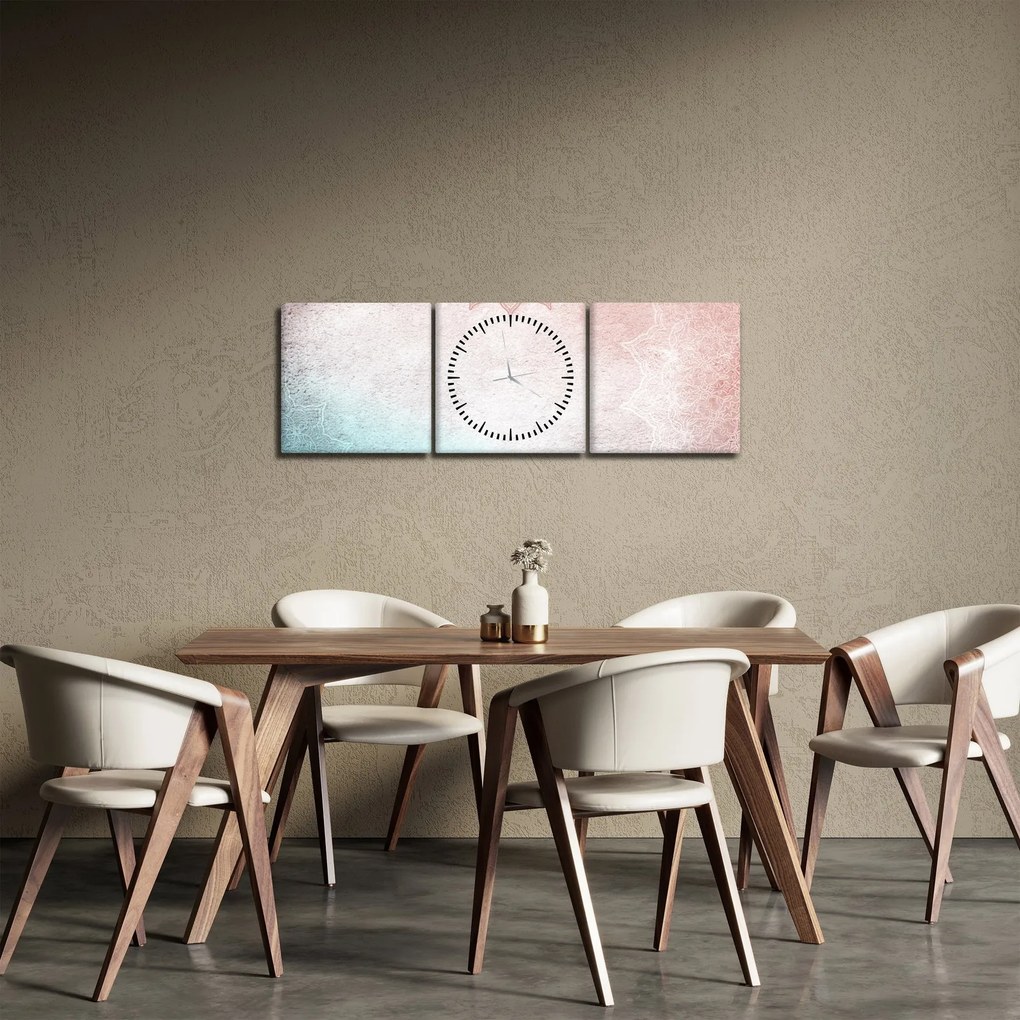 Obraz - Mandaly v stene 2 (s hodinami) (90x30 cm)